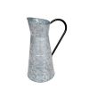 Classic Galvanized Metal Jug With Handle,  Gray