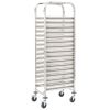 Kitchen Trolley for 16 Trays 25.8"x19.1"x65" Stainless Steel