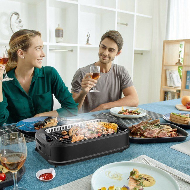 Smokeless Electric Portable BBQ Grill with Turbo Smoke Extractor Smokeless Electric Portable BBQ Grill with Turbo Smoke Extractor