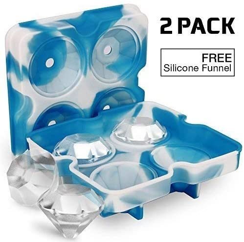 KOIOS Ice Cube Trays, Ice Cubes Silicone Molds with Lids, Ice Trays Cubes BPA free Diamond Ice Maker, Easy-Release Flexible Ice Molds for Freezer, Whi KOIOS Ice Cube Trays, Ice Cubes Silicone Molds with Lids, Ice Trays Cubes BPA free Diamond Ice Maker, Easy-Release Flexible Ice Molds for Freezer, Whi