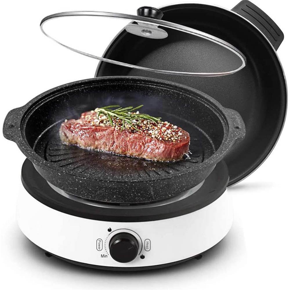 Split Electric Hot Pot Non-Stick 4L Capacity Fry/Soup/Stew/Grilling Split Electric Hot Pot Non-Stick 4L Capacity Fry/Soup/Stew/Grilling