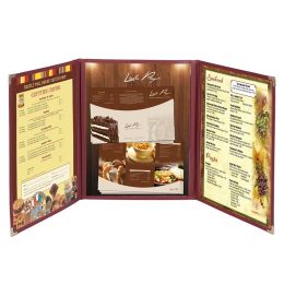 1-page 3-fold 8.5x14in Burgundy Menu Cover