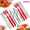 12 piece set Seafood Tools Crab Crackers Nut Cracker Forks Set Opener Shellfish Lobster