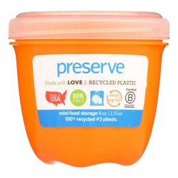 Preserve Food Storage Container - Round - Mini - Orange - 8 oz - 1 Count - Case of 12