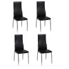 Dining Chairs 4 pcs Black Faux Leather