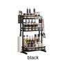 Three layer seasoning rack kitchen seasoning bottle storage rack household multifunctional installation free folding seasoning rack
