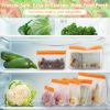 Orange 12 Pack Reusable Food Storage Bags Stand Up -  Leakproof Reusable Freezer Bags, 5 Reusable Gallon Bags + 4 Reusable Sandwich Bags + 3 Reusable