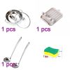 2 Pieces of Dish washing Sponge + 2pcs 26cm/10.22inch Stainless Steel Spoon + 1pc kitchen Rest with Drip Pad + Stainless Steel Shabu Hot Pot With Divi