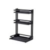 Three layer seasoning rack installation free foldable kitchen multi-layer storage rack multi-functional seasoning bottle storage rack