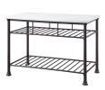ACME Freyja Kitchen Island, White Cultured Stone & Gray Finish YF