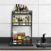 Three layer seasoning rack installation free foldable kitchen multi-layer storage rack multi-functional seasoning bottle storage rack