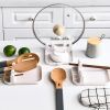 2 Pieces of Dish washing Sponge + 2pcs 26cm/10.22inch Stainless Steel Spoon + 1pc kitchen Rest with Drip Pad + Stainless Steel Shabu Hot Pot With Divi