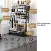 Three layer seasoning rack kitchen seasoning bottle storage rack household multifunctional installation free folding seasoning rack