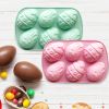3D Easter Silicone Molds 6 PCS in Large Size and Medium Size, In Shapes of Easter Egg, Bunny, Chicken, Carrot, Easter Chocolate Molds Candy Molds for
