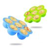 7 Holes Egg Bites Molds Silicone with Lid Reusable Baby Food Storage Container Freezer Ice Cube Trays Steamed Cake Mold Egg Poacher