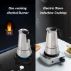 Stovetop Espresso Maker stainless steel 6 Cup Espresso Moka Pot for Full Flavored Espresso Percolator Italian Coffee Maker Stainless Steel Espresso Ma