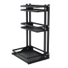 Three layer seasoning rack installation free foldable kitchen multi-layer storage rack multi-functional seasoning bottle storage rack