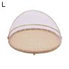 Bamboo Woven Picnic Food Serving Mesh Basket Anti-flies Fruit Tray Net Tent Cover