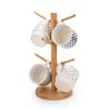 Coffee Tea Cup Rack Holder Tree Shape Wood  Mug Storage Stand Drinkware Shelf