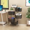Household Storage Rotatable Shelf Organizer Bathroom With Wheels Multi-layer 3-5 Layers 3-layer Kitchen Organizers