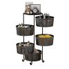 Household Storage Rotatable Shelf Organizer Bathroom With Wheels Multi-layer 3-5 Layers 3-layer Kitchen Organizers