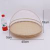 Bamboo Woven Picnic Food Serving Mesh Basket Anti-flies Fruit Tray Net Tent Cover