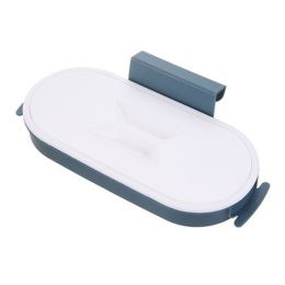 Portable Plastic Garbage Hanging Bag Kitchen Trash Storage Rack Bag Hook Scouring Pad Dry Shelf Holder Kitchen Organzier (Ships From: China, Color: Dark Blue)
