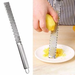 Stainless Lemon Cheese Vegetable Zester Grater Peeler Slicer Kitchen Tool Gadgets Fruit Chopper (Color: Silver)