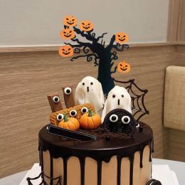 Halloween Cake Toppers DIY Cupcake Topper Castle Ghost Witch Vampire Pumpkin Cake Flags Kids Birthday Wedding Party Baking Decor (size: C)