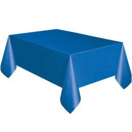 1PC 137*183cm Plastic Disposable Tablecloth Solid Color Wedding Birthday Party Table Cover (Color: Blue, size: 183cm by 137cm)