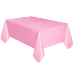 1PC 137*183cm Plastic Disposable Tablecloth Solid Color Wedding Birthday Party Table Cover (Color: Pink, size: 183cm by 137cm)