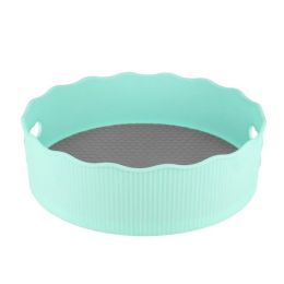 Seasoning Turntable Rack Rotating Condiment Storage Tray Countertop Seasoning Organizer (Color: Blue, size: large)