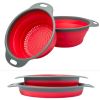 Collapsible Colander Silicone Bowl Strainer Set of 2, Portable Folding Filter Basket Bowls Container Rubber Strainer,