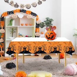 Halloween Christmas Theme Tablecloth Background Wall Covering For Halloween Party Event Decoration Home Textile Table (size: 130x220cm)