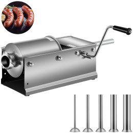 Home And Commercial Stainless Steel Sausage Stuffer Meat Press Maker Filler Machine (Capacity: 3L, Color: Silver A)