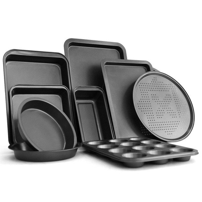 10 Pieces Nonstick Bakeware Set Baking Roasting Cake Pans 10 Pieces Nonstick Bakeware Set Baking Roasting Cake Pans