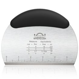 1 x Rubber handle non-slip Stainless steel pastry dough scraper(black) (Default: Default)