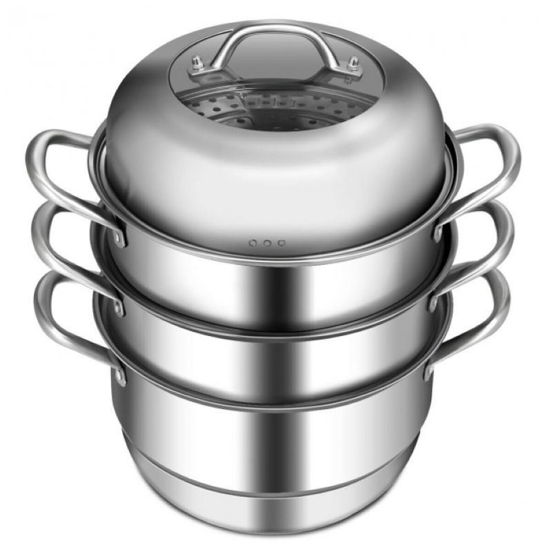 Kitchen Supplise Glass Lid Multi Tiers Kitchen Pan Cookware Stainless Steel Steamer Set Kitchen Supplise Glass Lid Multi Tiers Kitchen Pan Cookware Stainless Steel Steamer Set