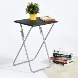 Folding Desk 2PCS Small TV Tray Table Foldable Table TV Dinner Tray Snack Table for Eating at Couch Bedside (Color: as picture)