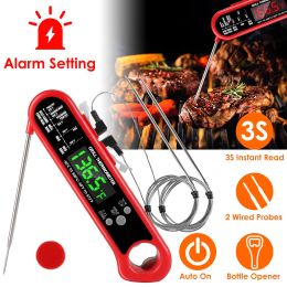 Digital Thermometer BBQ Meat Food Cooking Temperature Tester (Color: Red)