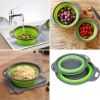 Collapsible Colander Silicone Bowl Strainer Set of 2, Portable Folding Filter Basket Bowls Container Rubber Strainer,