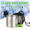 NICELOCK Folding Handle Outdoor Camping Cup Portable Stainless Steel Mountaineering Cup Reusable Durable Hiking Mugs Share set of 2