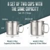 NICELOCK Folding Handle Outdoor Camping Cup Portable Stainless Steel Mountaineering Cup Reusable Durable Hiking Mugs Share set of 2