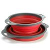Collapsible Colander Silicone Bowl Strainer Set of 2, Portable Folding Filter Basket Bowls Container Rubber Strainer,